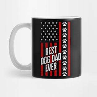 Best Dog Dad Ever American Flag Vintage Funny Dog Dad Mug